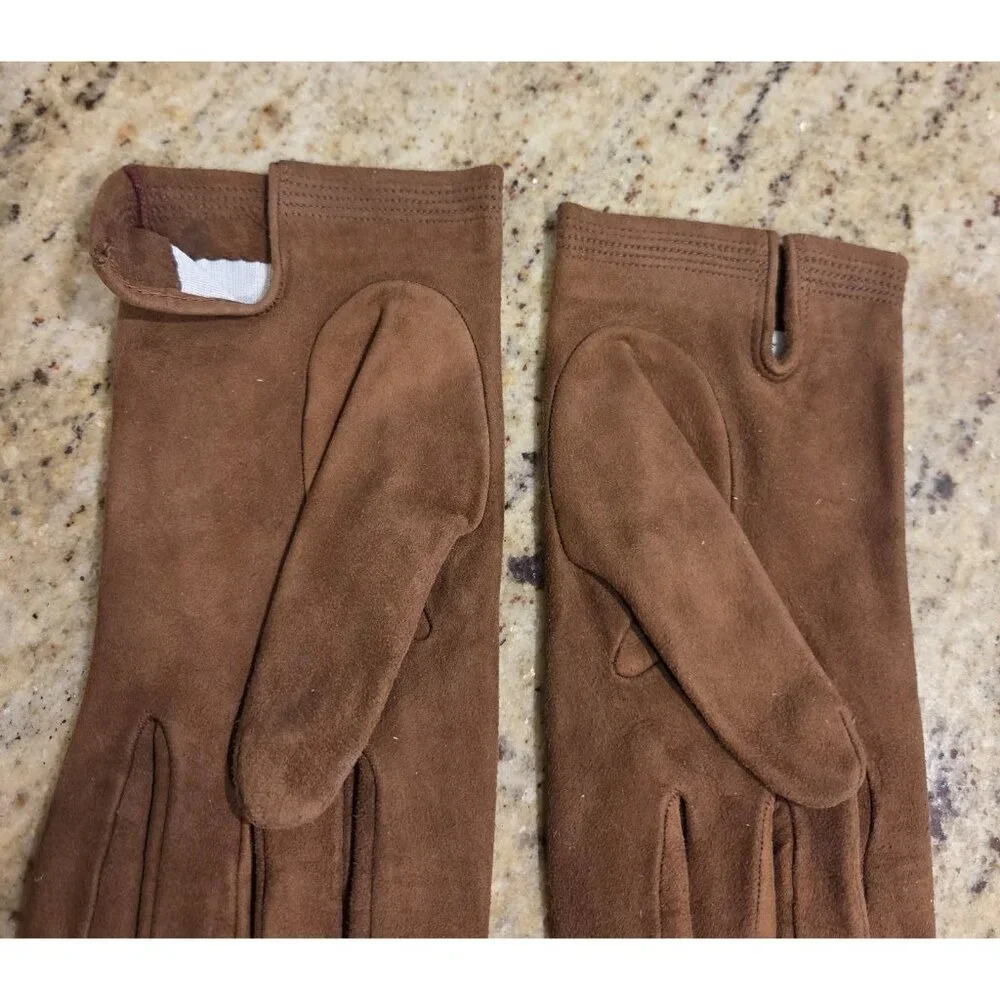Vintage Womens Size S 6.5 Brown Suede Leather Nylon Lined 8